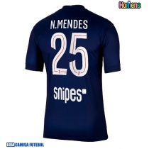 Camisa de Futebol Paris Saint-Germain Nuno Mendes #25 Equipamento Principal 2025-26 Manga Curta